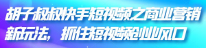 快手短视频商业营销引流变现技巧课程-暗冰资源网