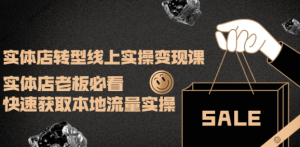 实体店转型线上变现课程：实体店老板必看，快速获取本地流量-暗冰资源网